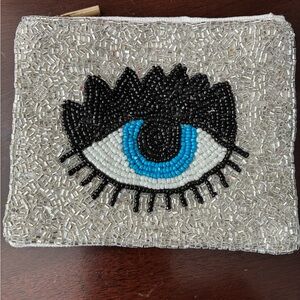 Beaded Eye Design Key/Card/Coin Bag